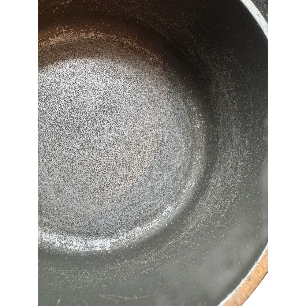 Vintage Club Aluminum small‎ Saucepan Lid Beige Enamel Wood Handle MCM Cookware